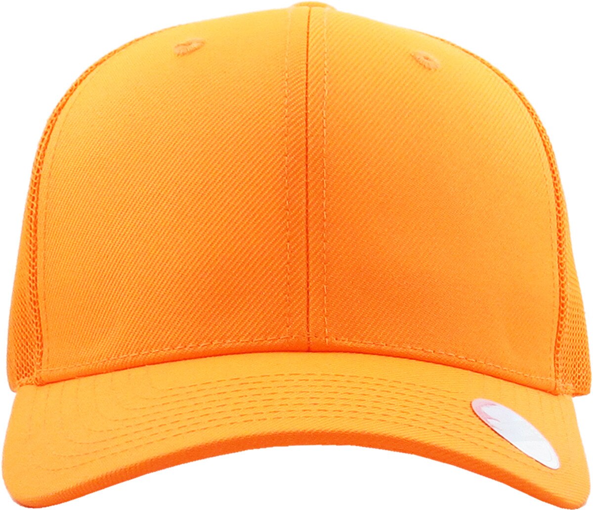 Neon Orange Classic 6 Panel Trucker Mesh Snapback Front View